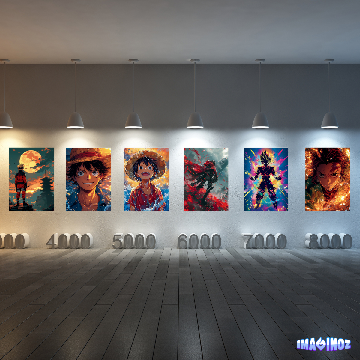 Customer wall setup 4 decorated with Imaginoz posters