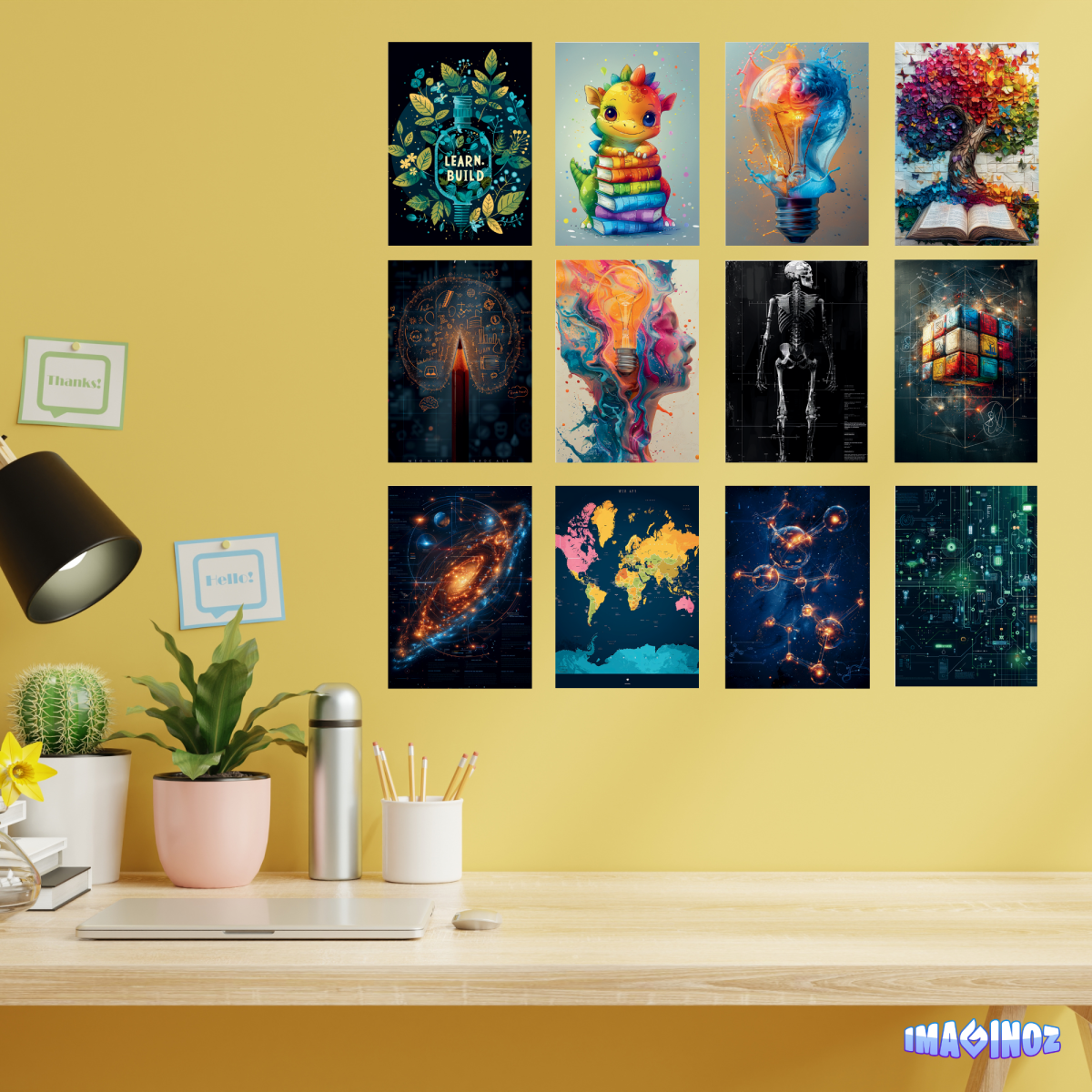 Customer wall setup 8 decorated with Imaginoz posters