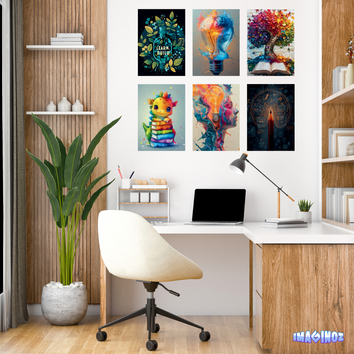 Customer wall setup 9 decorated with Imaginoz posters