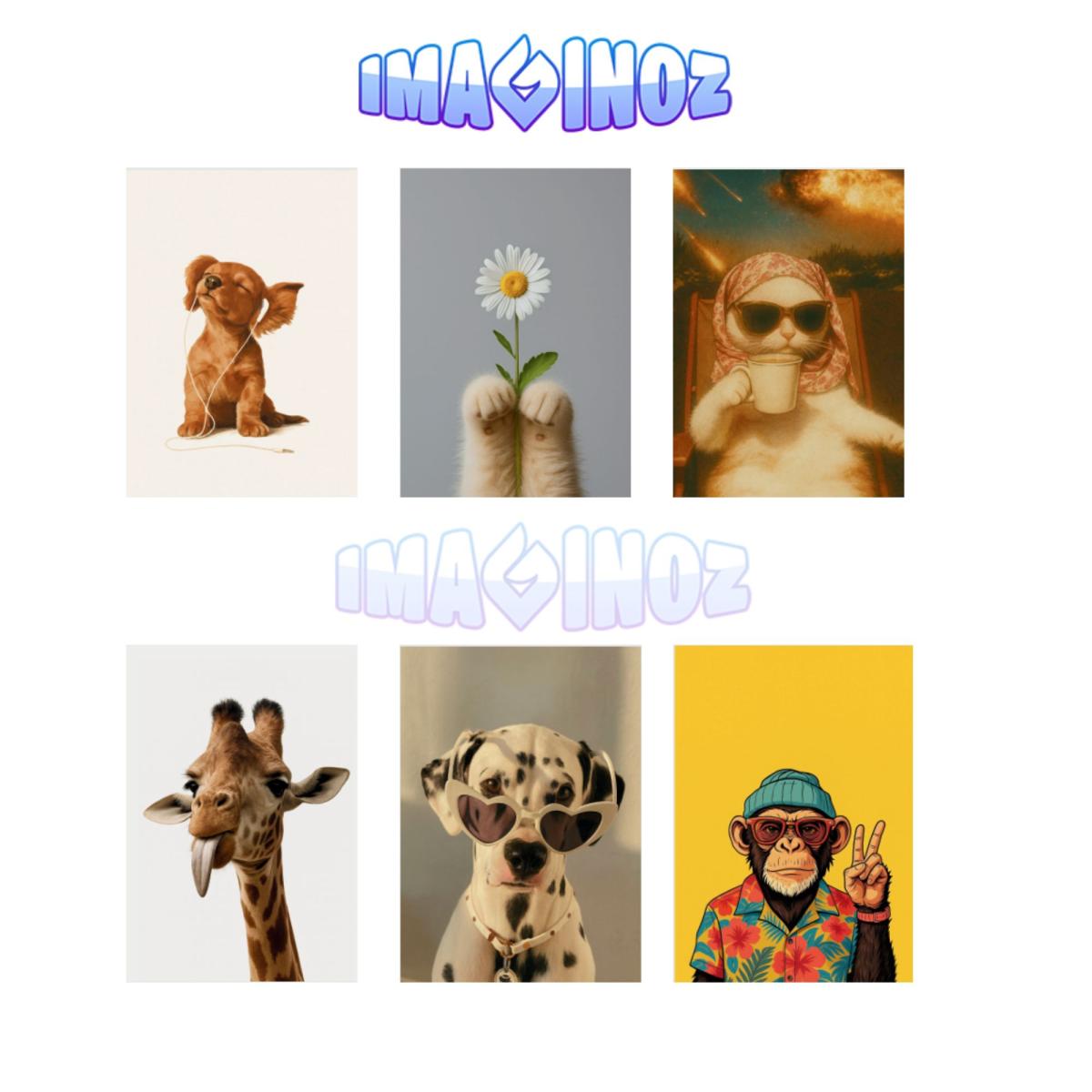 Pack of 6 Animal Wall Posters – Cute & Quirky Art