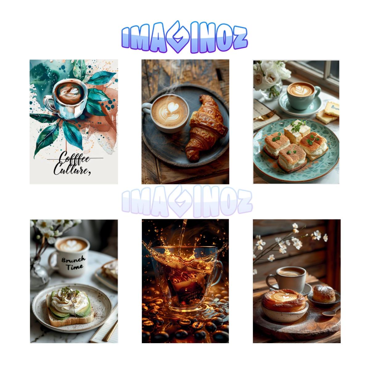 Pack of 6 Coffee Art Wall Posters – Café Vibes at Home