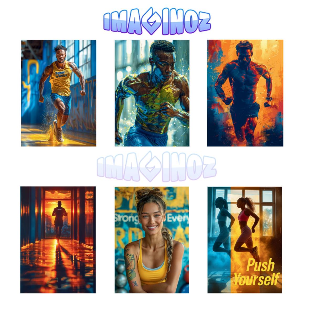 Pack of 6 Gym & Fitness Wall Posters – Motivation for Every Rep