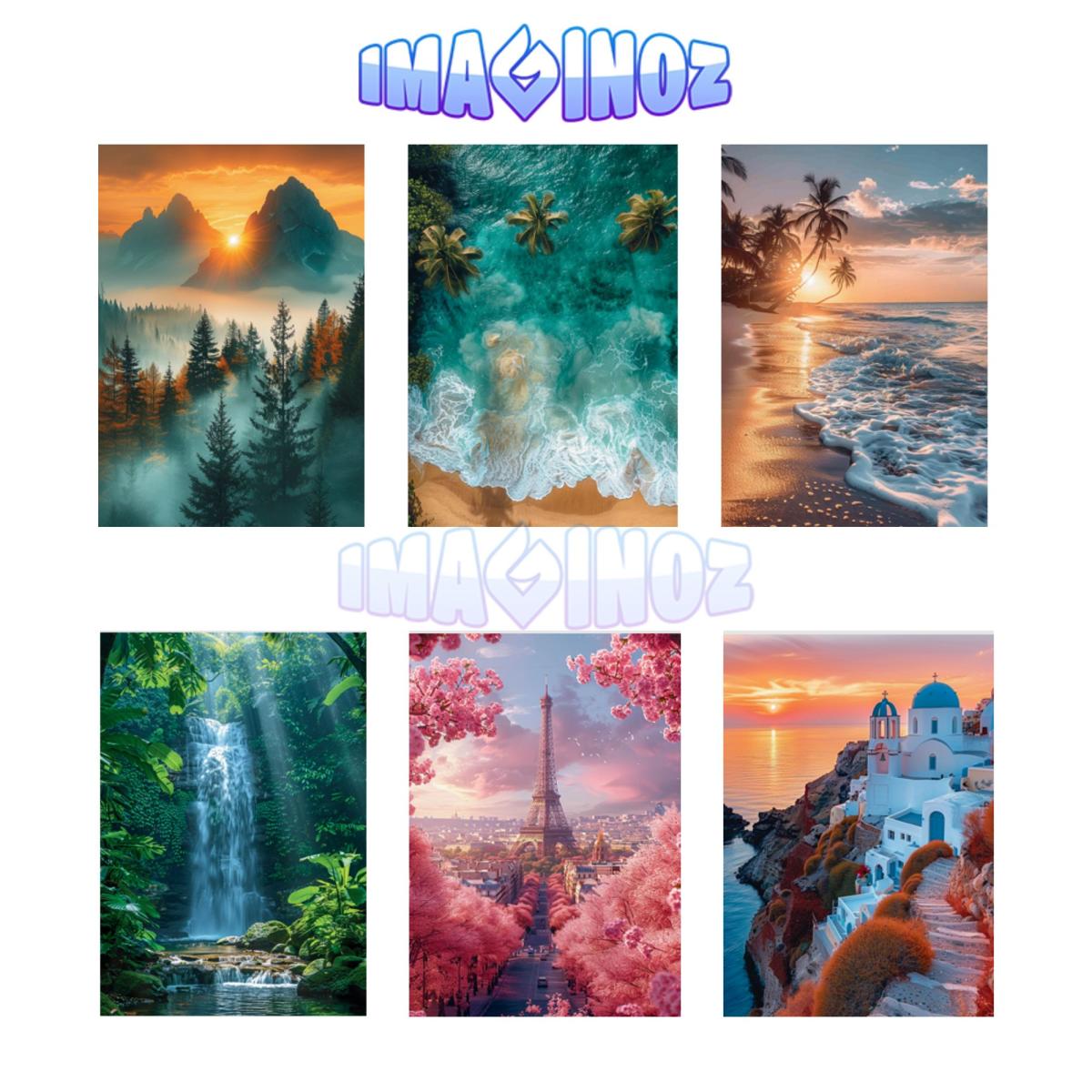 Pack of 6 Nature & Travel Wall Posters – Explore & Inspire