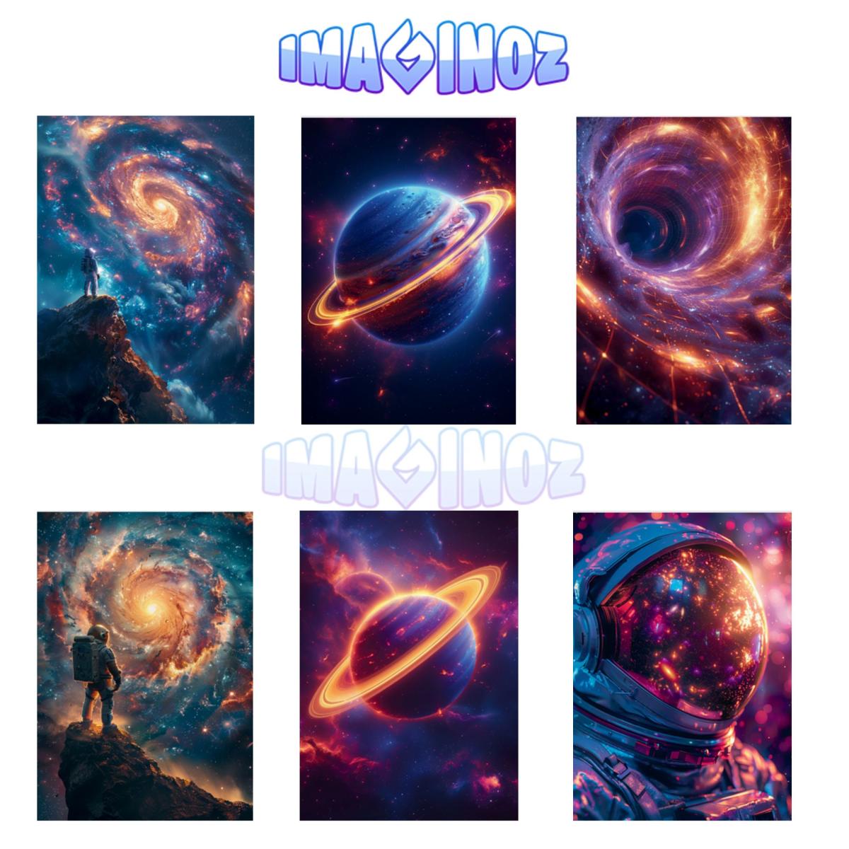 Pack of 6 Space & Astronomy Wall Posters – Cosmic & Futuristic Art