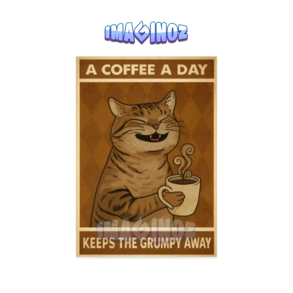 A Coffee A Day Keeps The Grumpy Away Poster A4