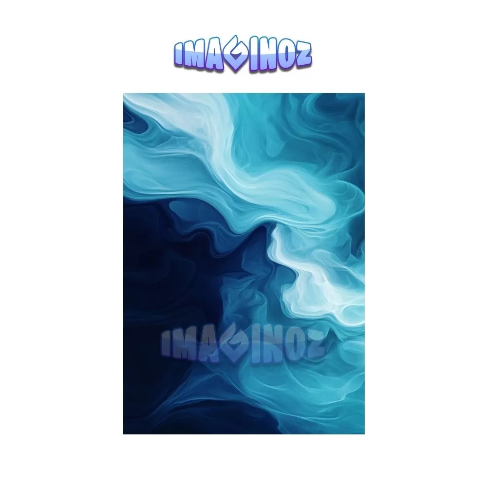 Abstract Blue Waves Poster A4