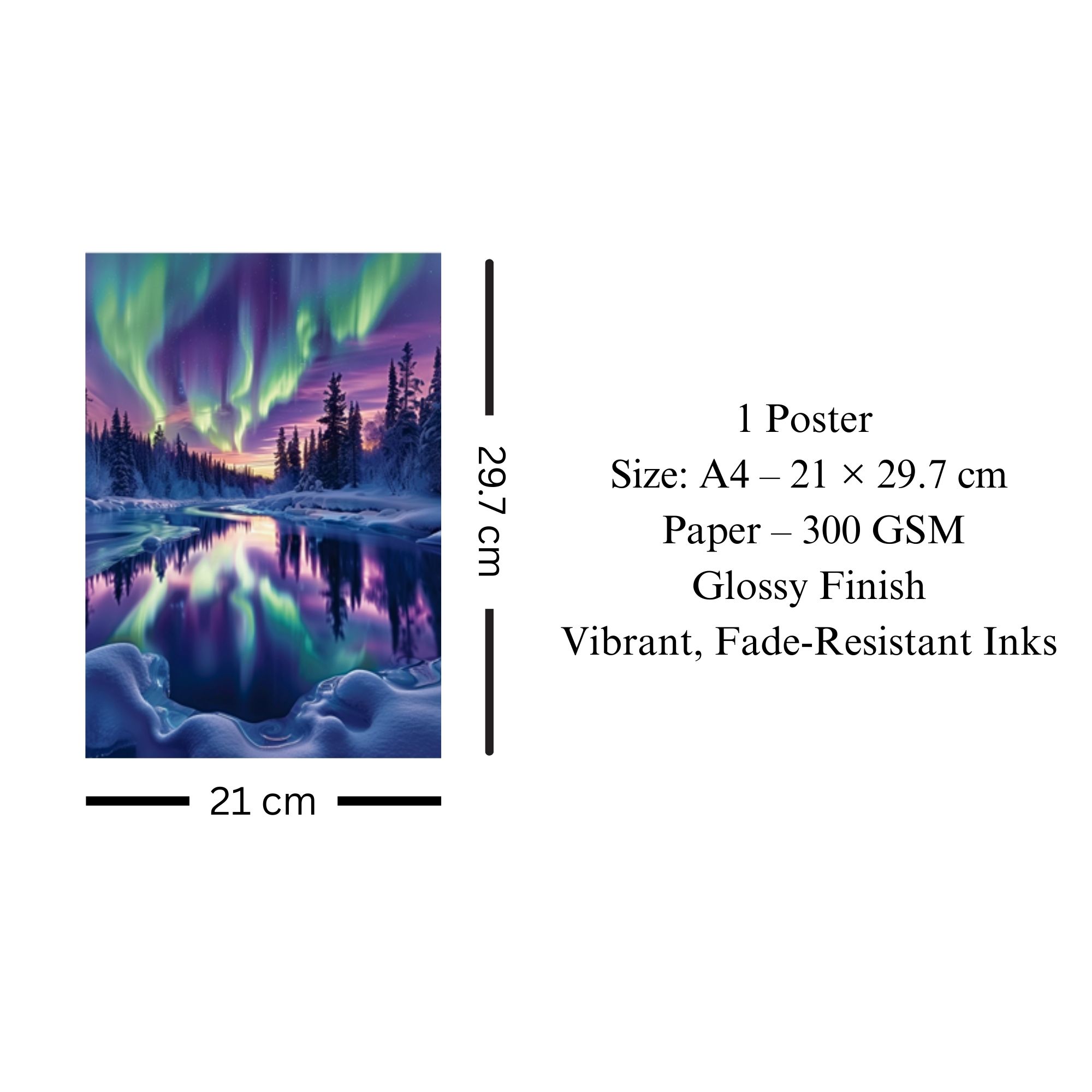 Aurora Borealis Reflection Poster A4 thumbnail 3