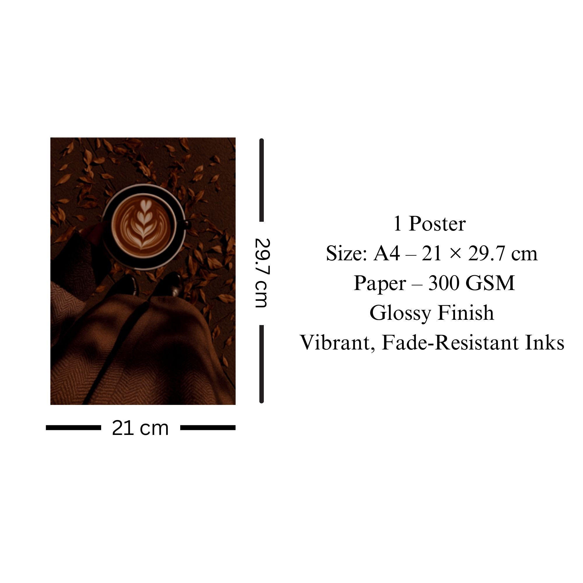 Autumn Coffee Brown Aesthetic Poster A4 thumbnail 3