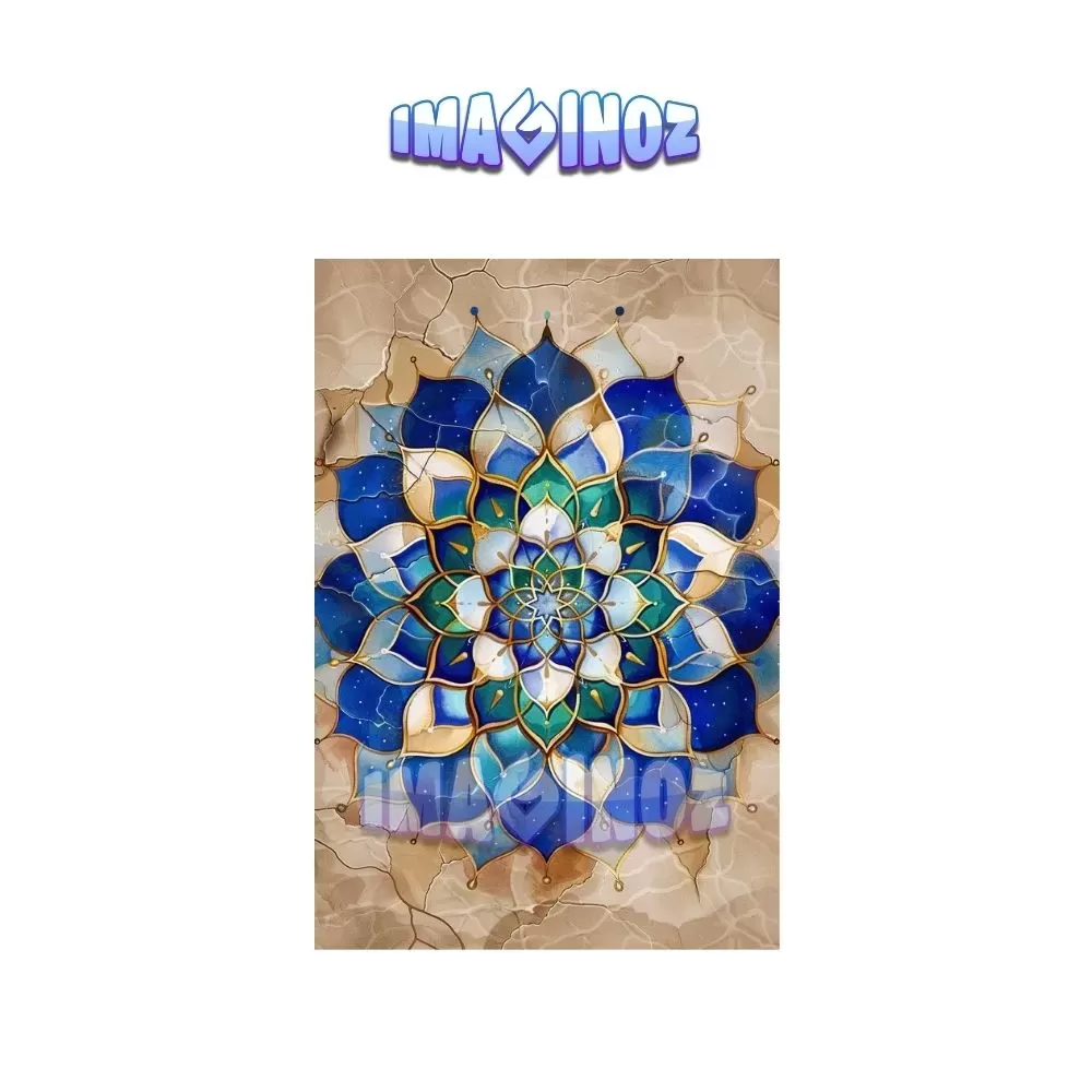 Blue Lotus Mandala Poster A4 | Meditation & Spiritual Wall Art