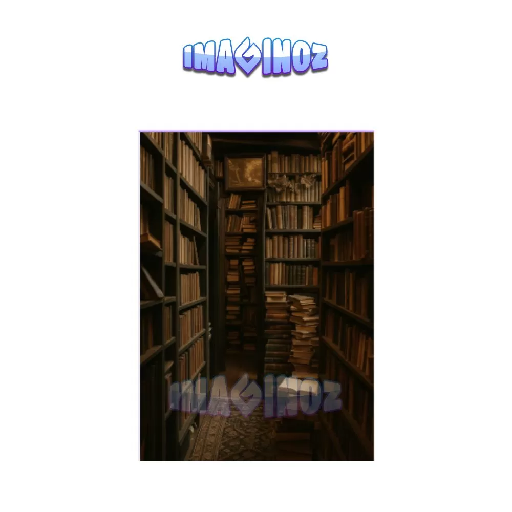 Brown Aesthetic Vintage Library Poster A4