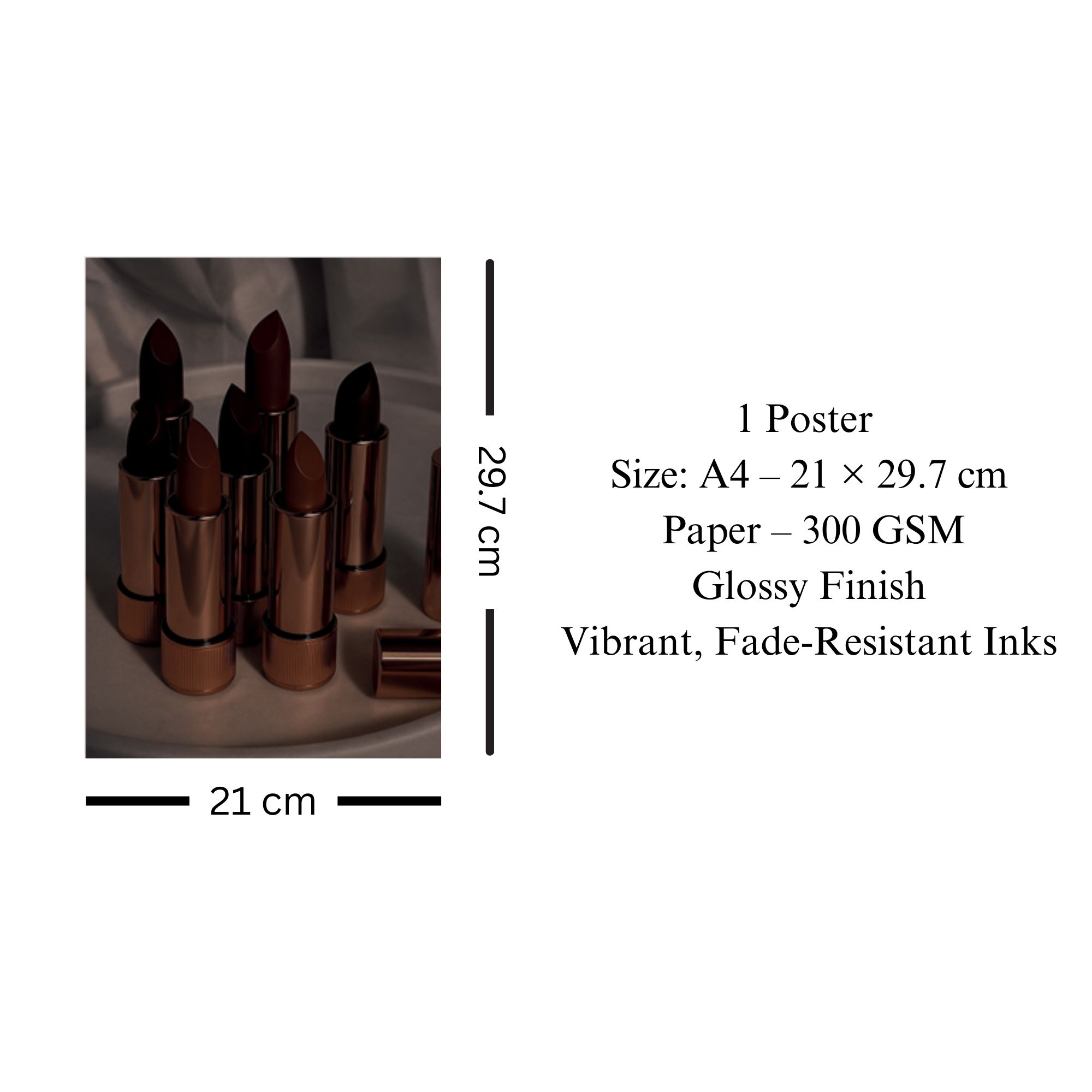 Brown Lipstick Aesthetic Poster A4 thumbnail 3
