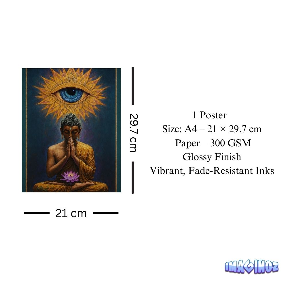 Buddha Meditation Eye Poster A4 thumbnail 3