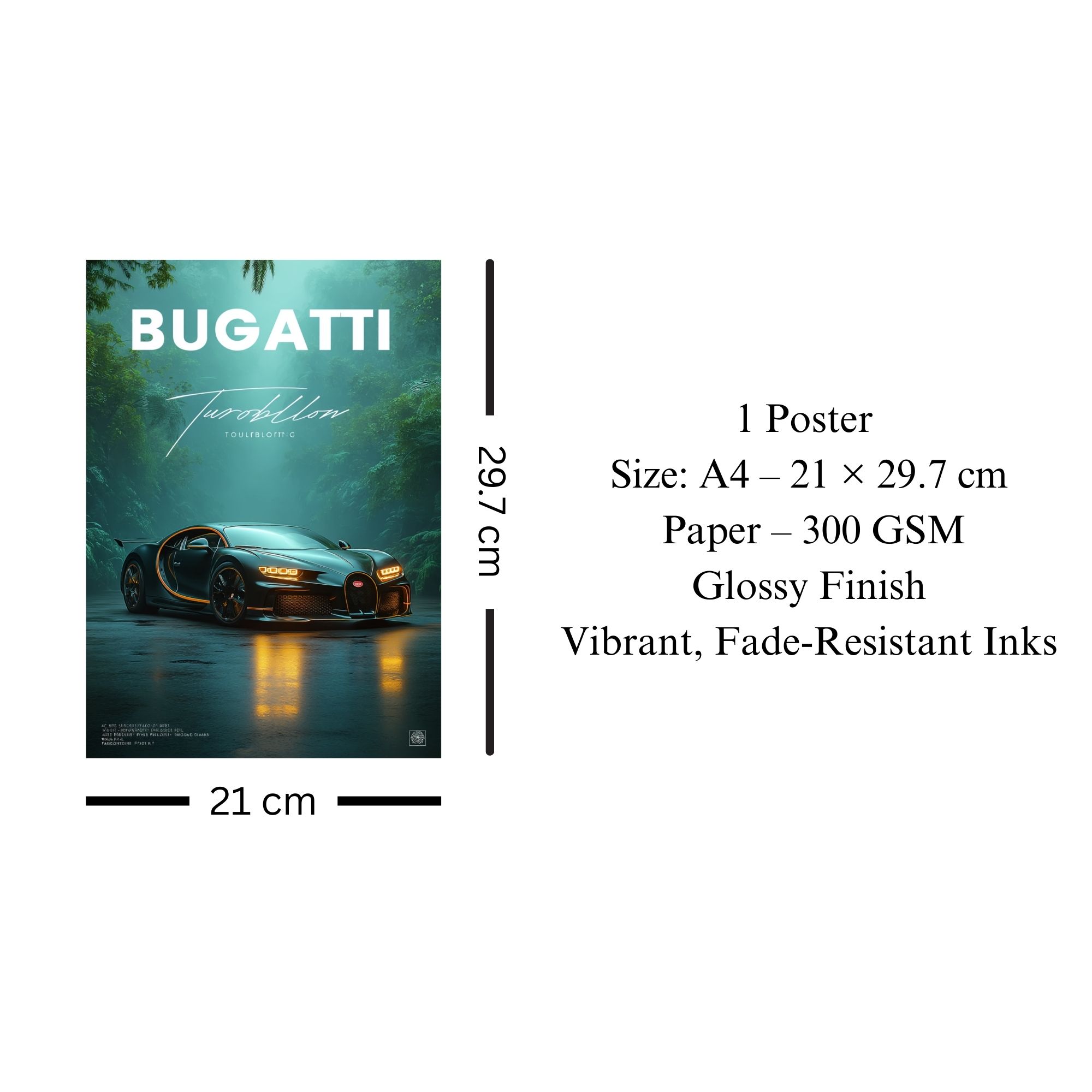 Bugatti Tourbillon Poster A4 | Luxury Supercar Wall Art thumbnail 3