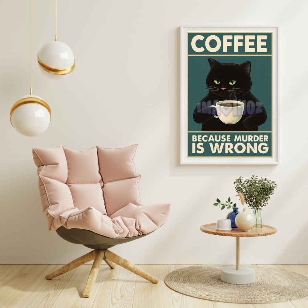 Coffee Cat Savage Poster A4 thumbnail 2