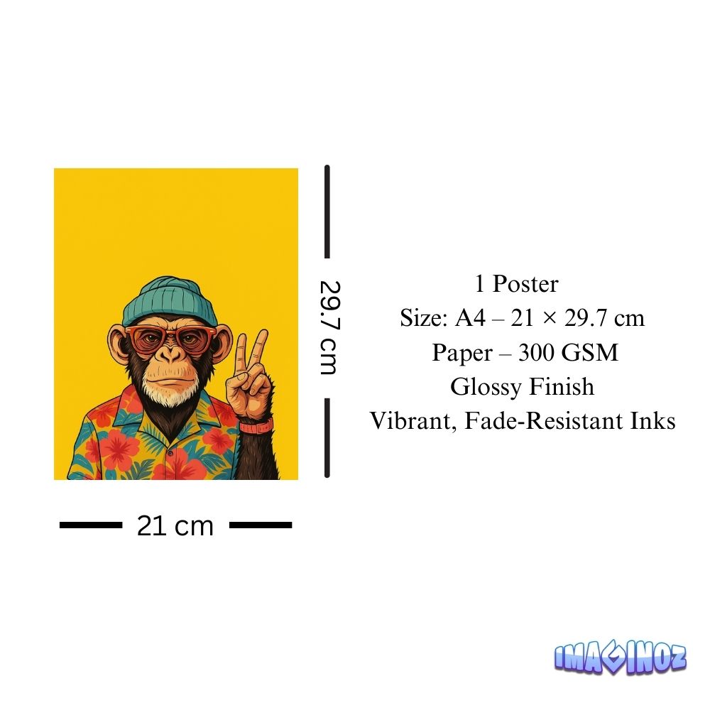 Cool Monkey Poster A4 thumbnail 3
