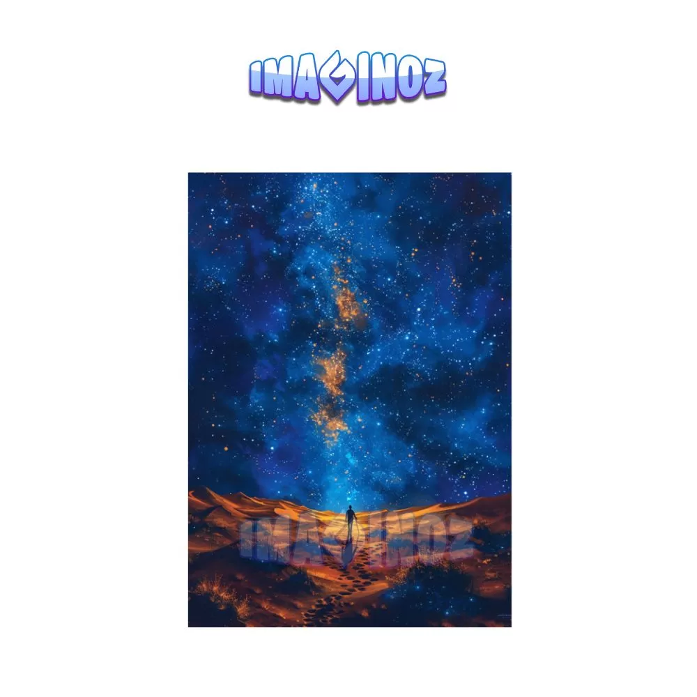 Cosmic Desert Night Poster A4