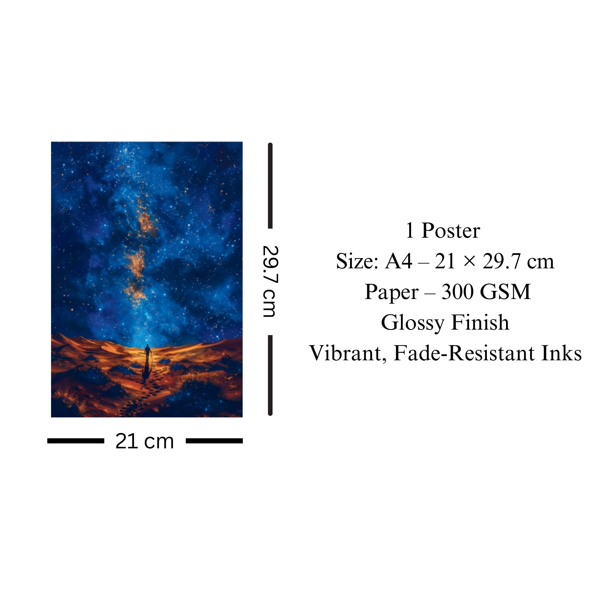 Cosmic Desert Night Poster A4 image 3