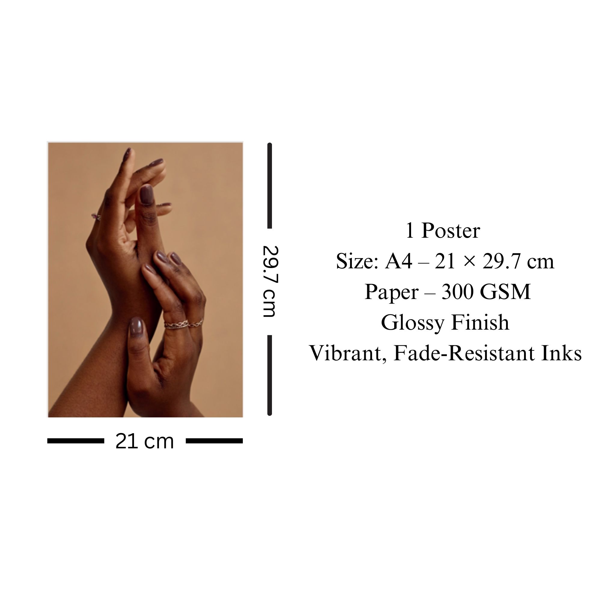 Elegant Brown Hands Poster A4 thumbnail 3