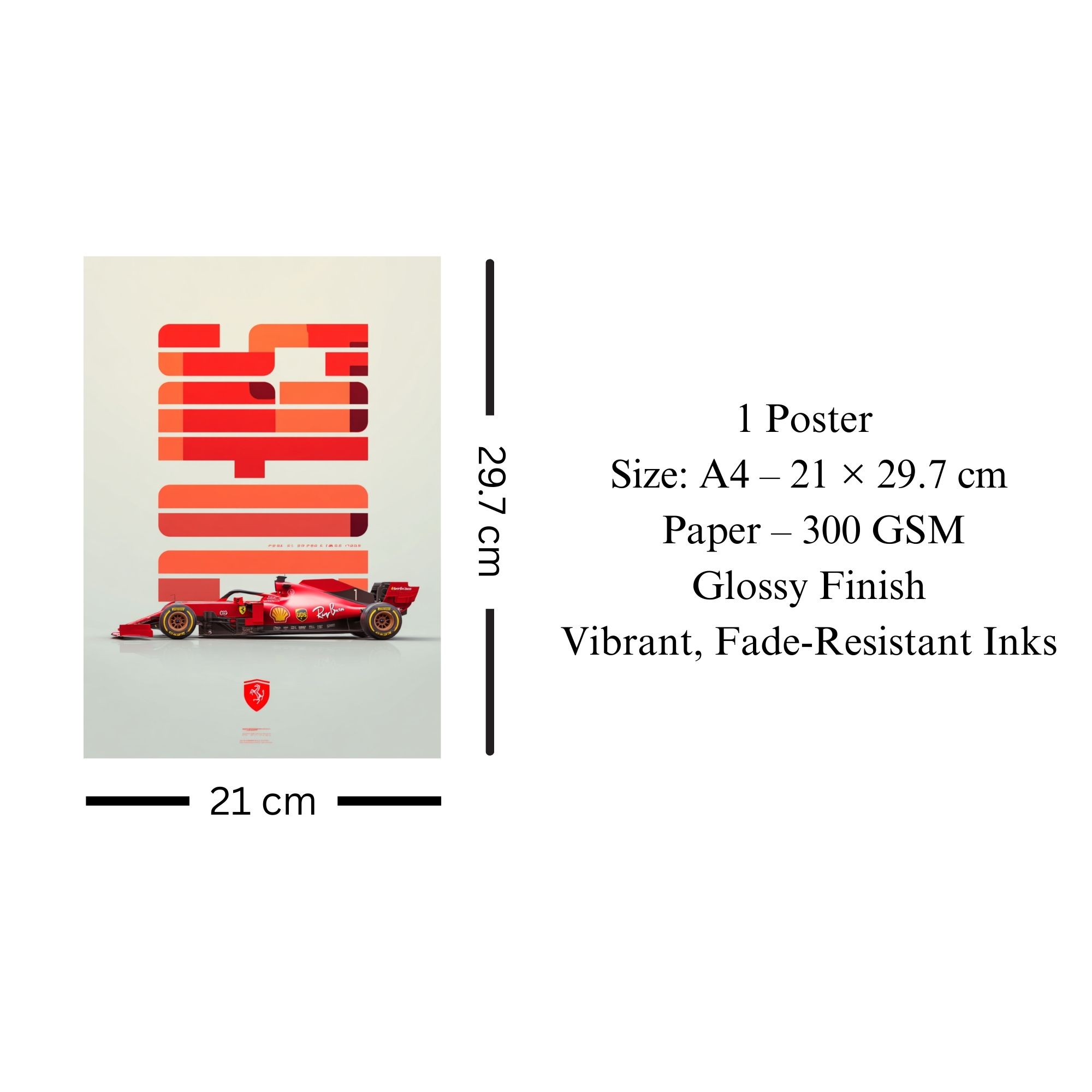 Ferrari SF90 Formula 1 Poster A4 thumbnail 3