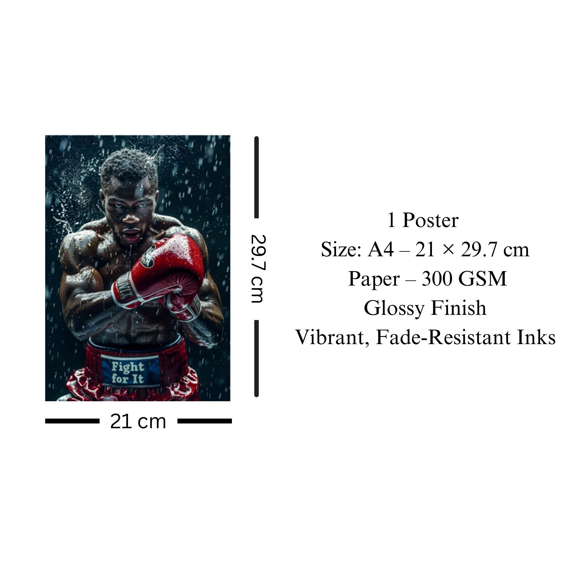 Fight for It Boxing Gym Poster A4 thumbnail 3