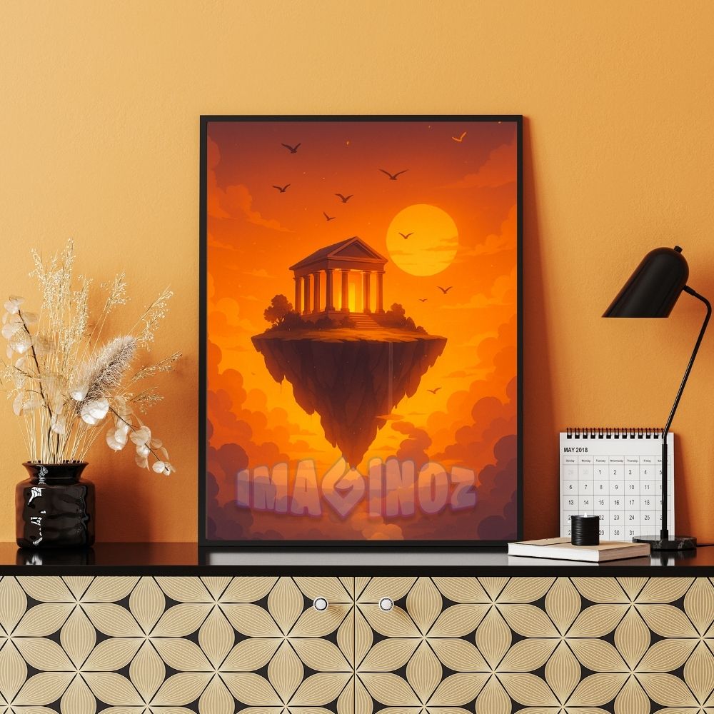 Floating Temple Poster A4 thumbnail 2