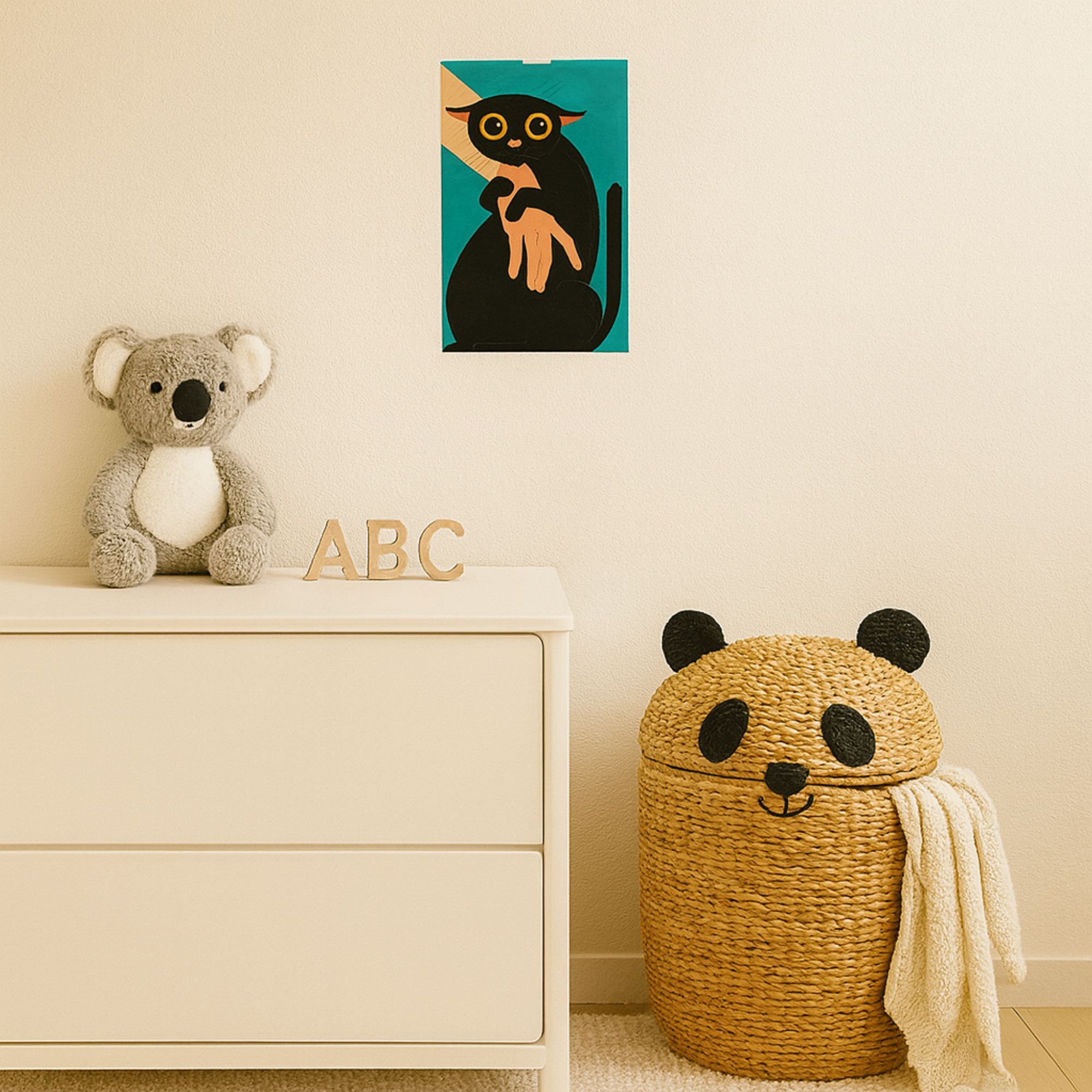 Funky Black Cat Poster A4 thumbnail 2