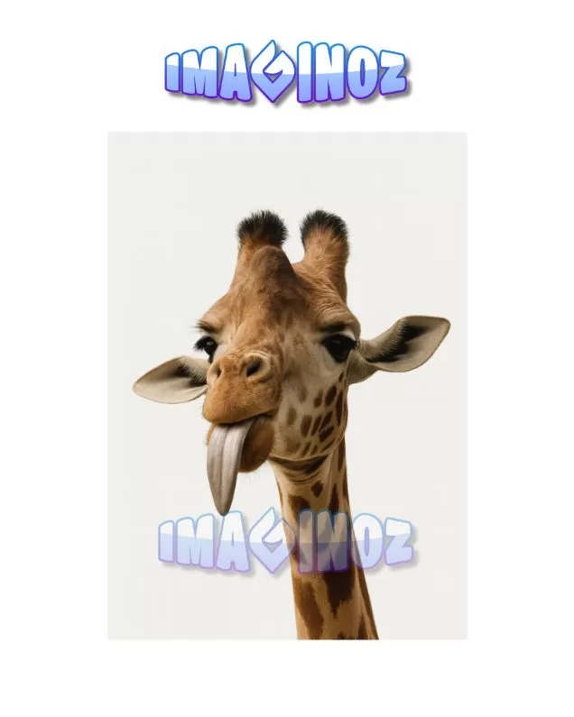 Funny Giraffe Poster A4