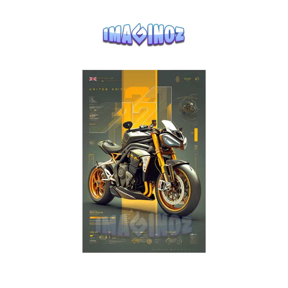 Futuristic Triumph Concept Poster A4 | High-Tech Motorcycle Wall Art