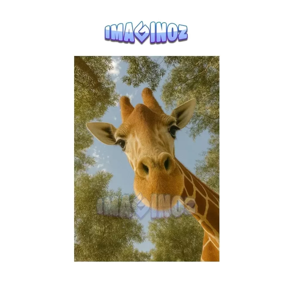 Giraffe Close-Up Poster A4