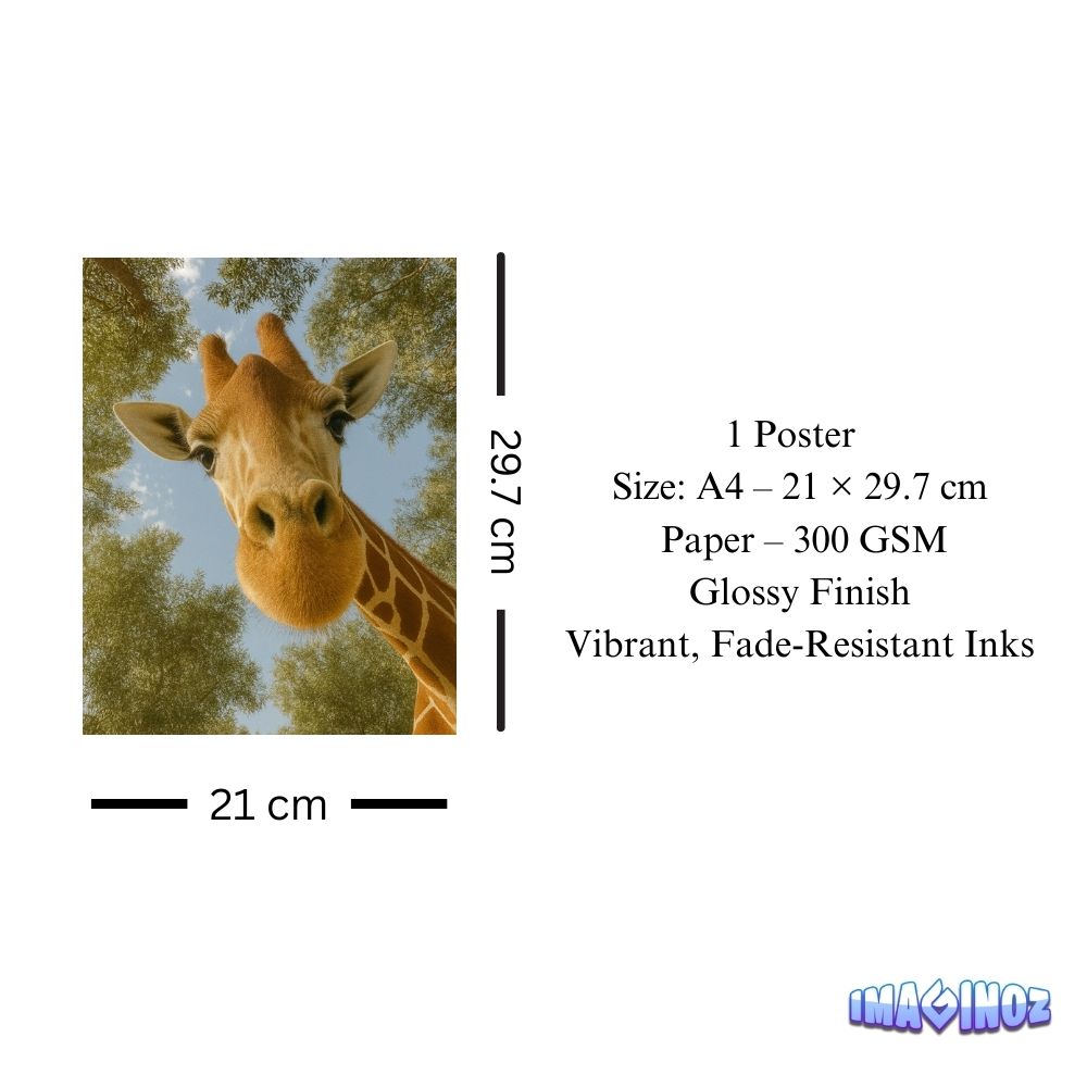 Giraffe Close-Up Poster A4 thumbnail 3