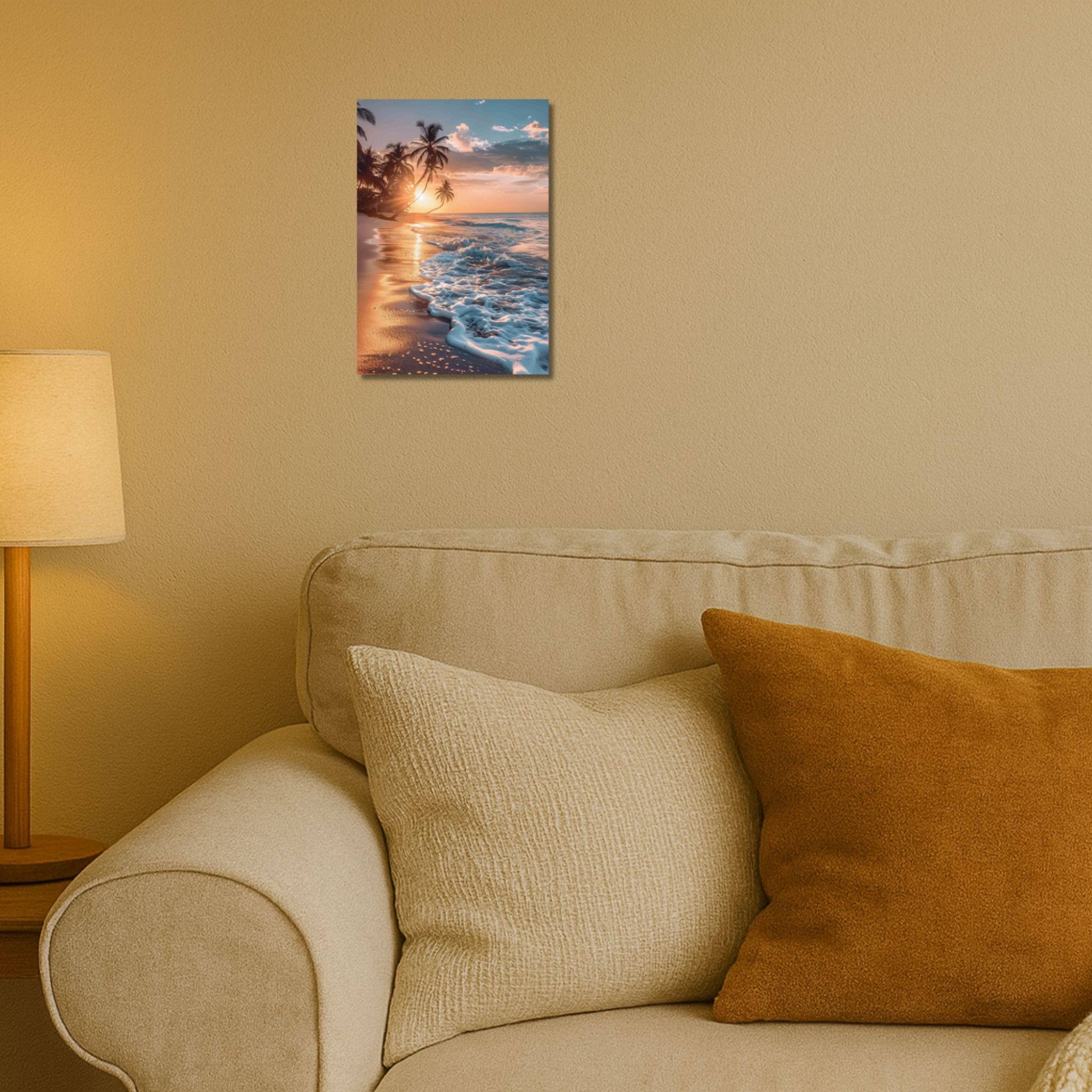 Golden Beach Sunset Poster A4 image 2