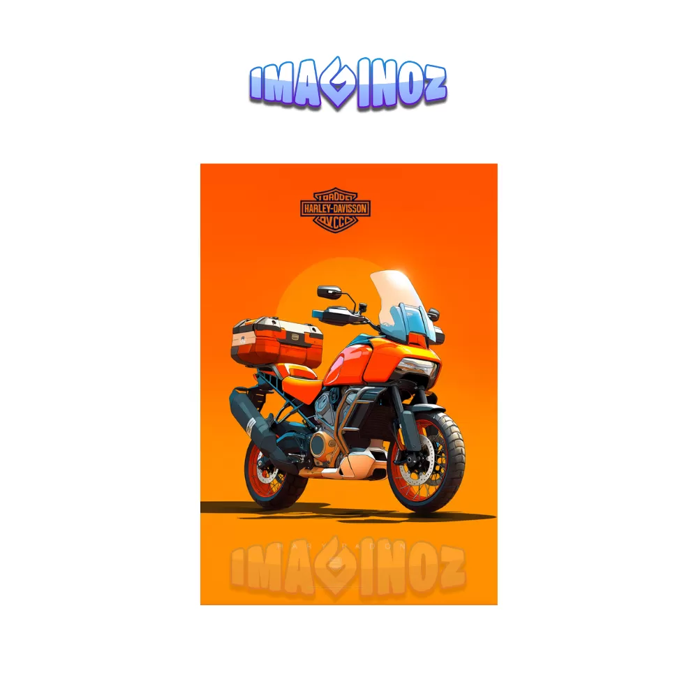 Harley-Davidson Adventure Touring Bike Poster A4 | Premium Wall Art image 1