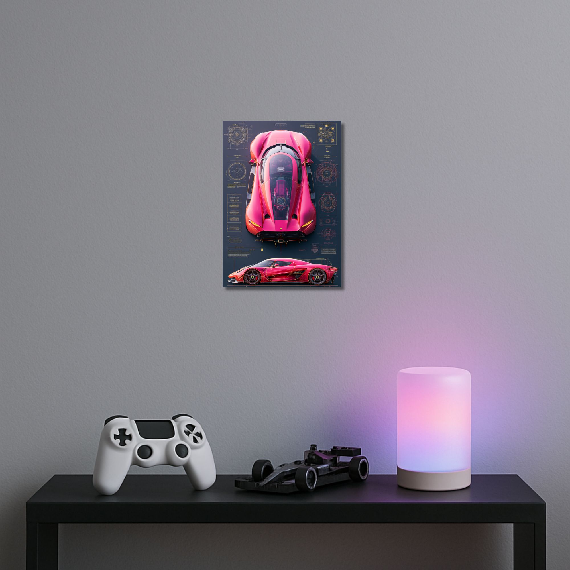 Hypercar Blueprint Poster A4 — image 2