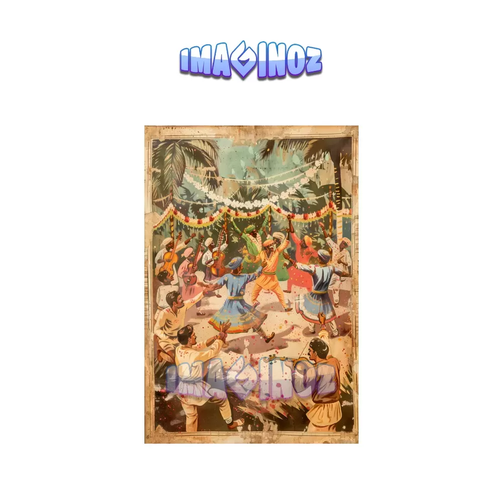 Indian Folk Dance Celebration Poster A4 | Cultural Festival Wall Art