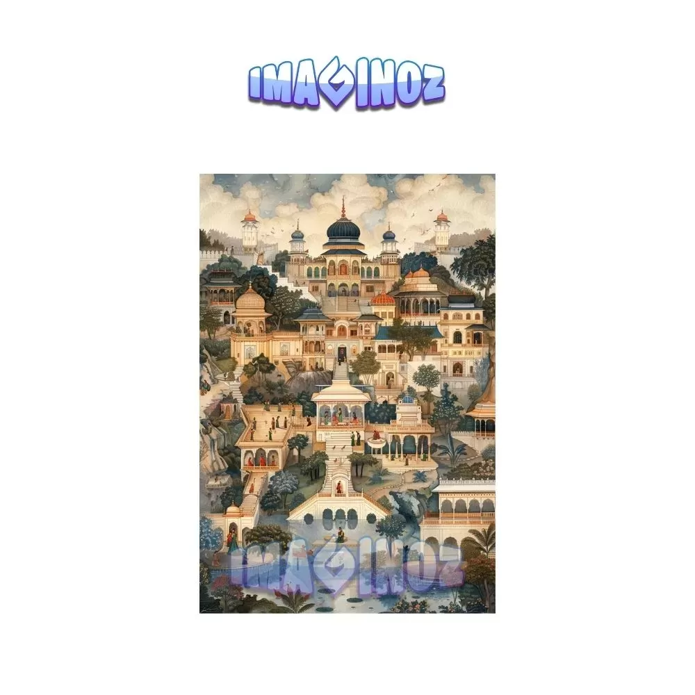 Indian Royal Palace Poster A4 | Heritage Landscape Wall Art