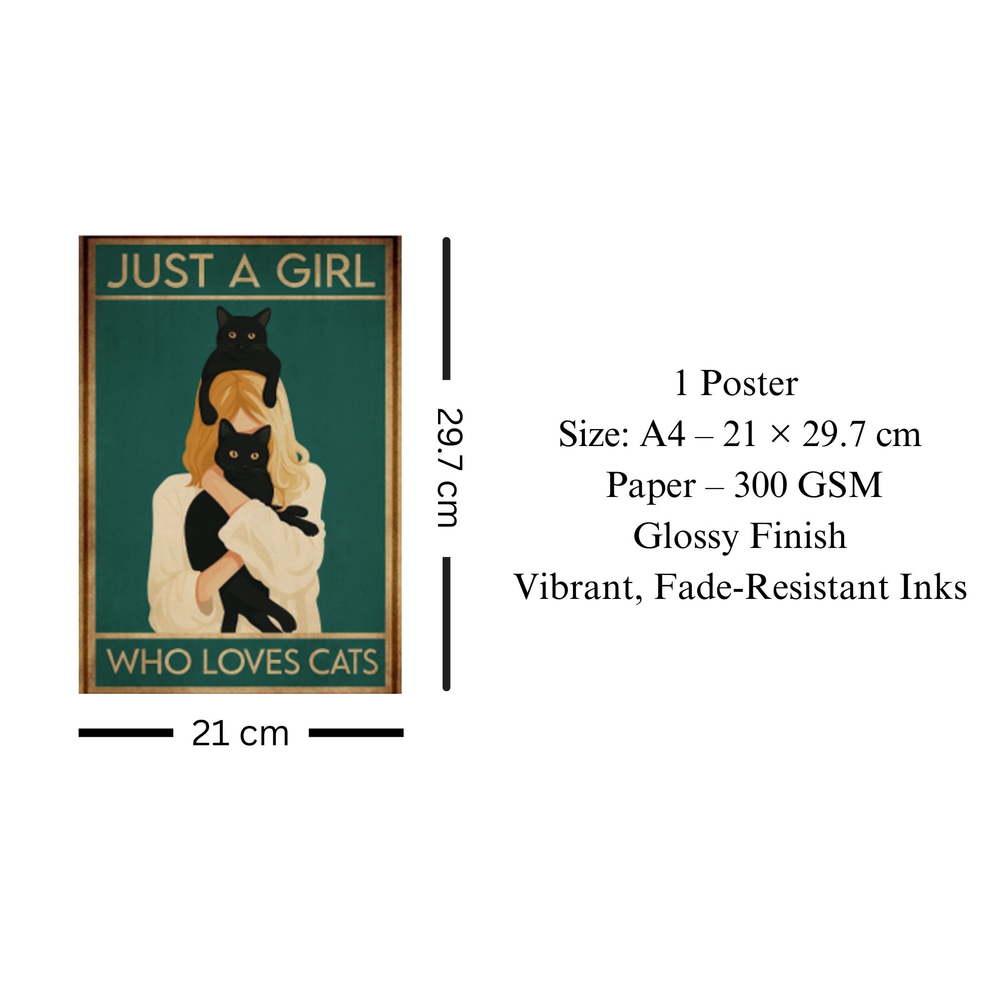 Just a Girl Who Loves Cats Poster A4 thumbnail 3