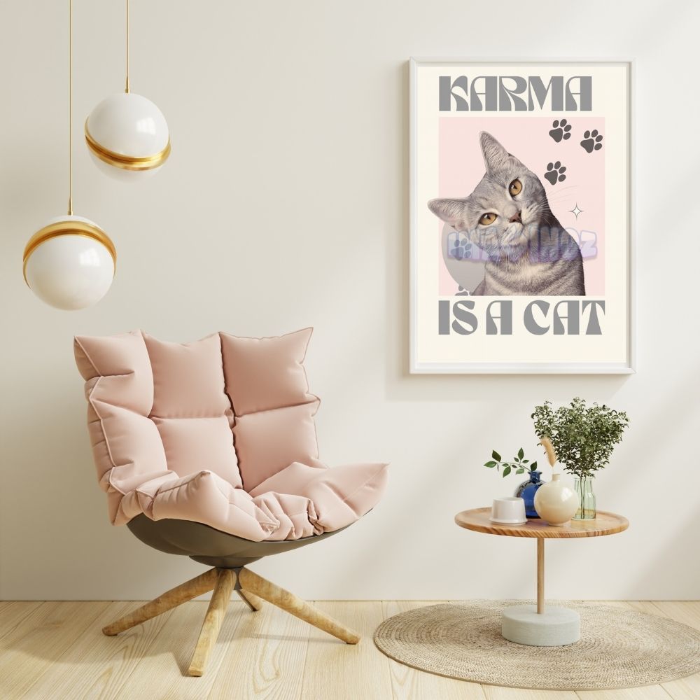 Karma Is A Cat Poster A4 thumbnail 2