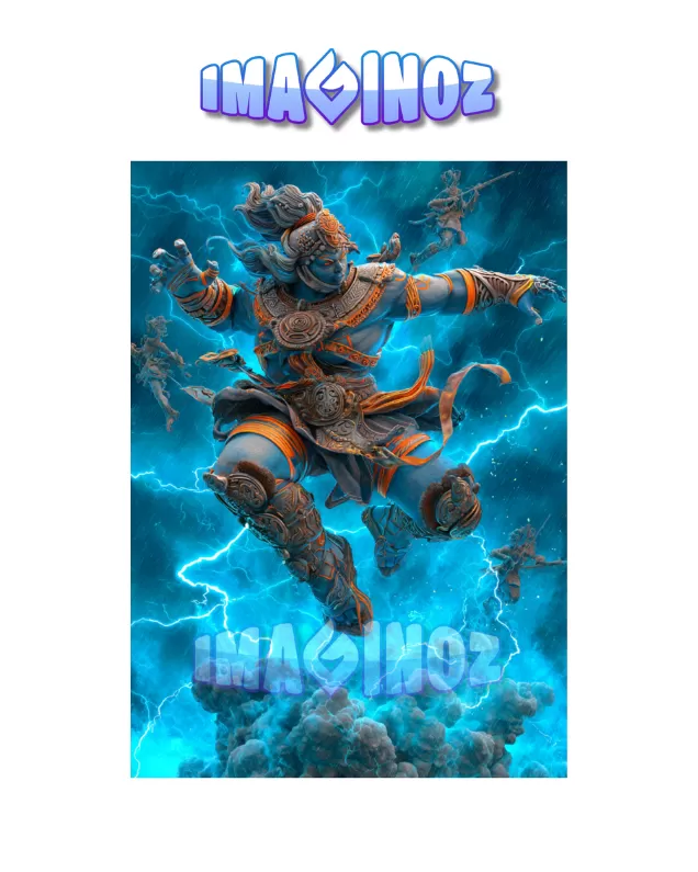 Lord Shiva Cosmic Warrior Poster A4