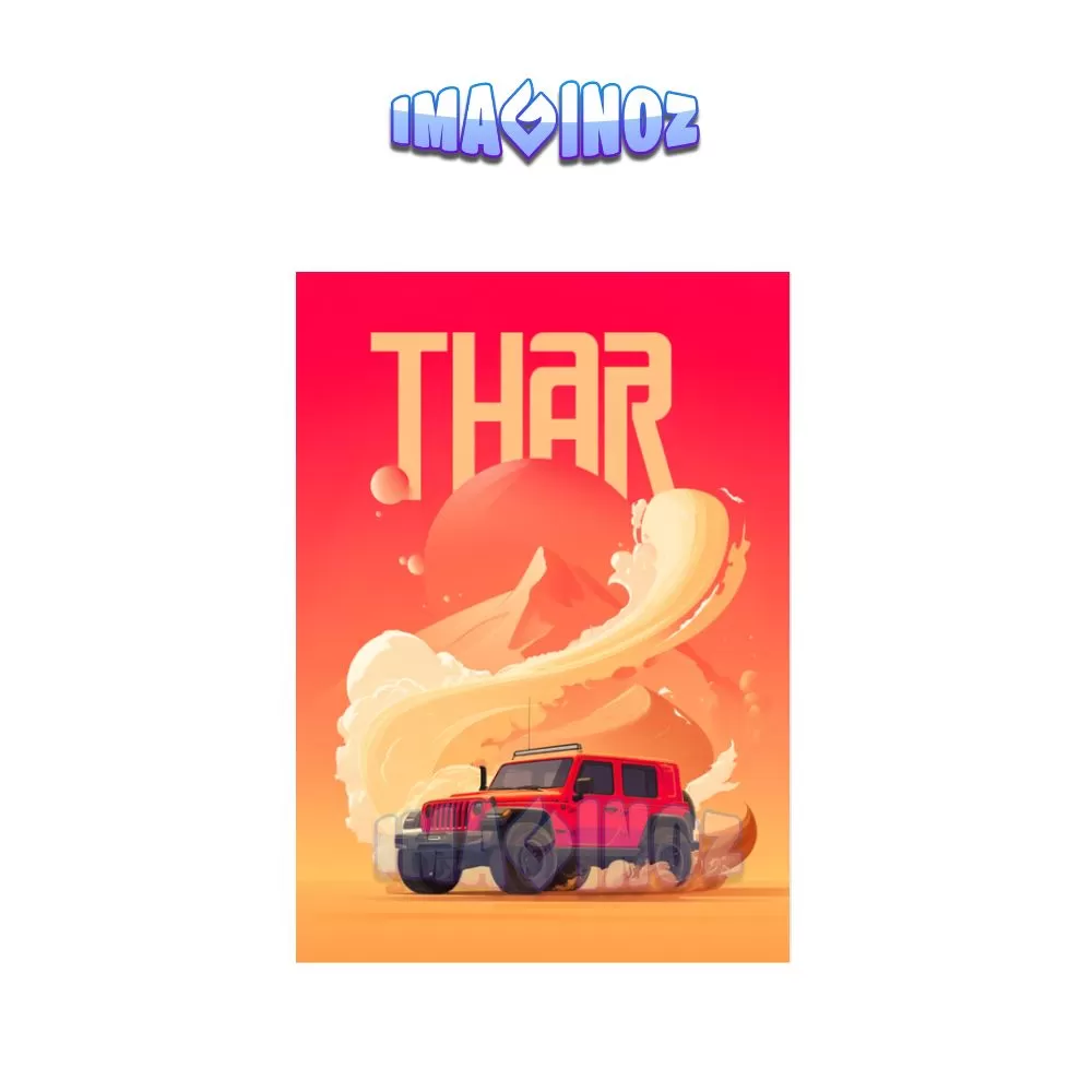 Mahindra Thar Adventure Poster A4