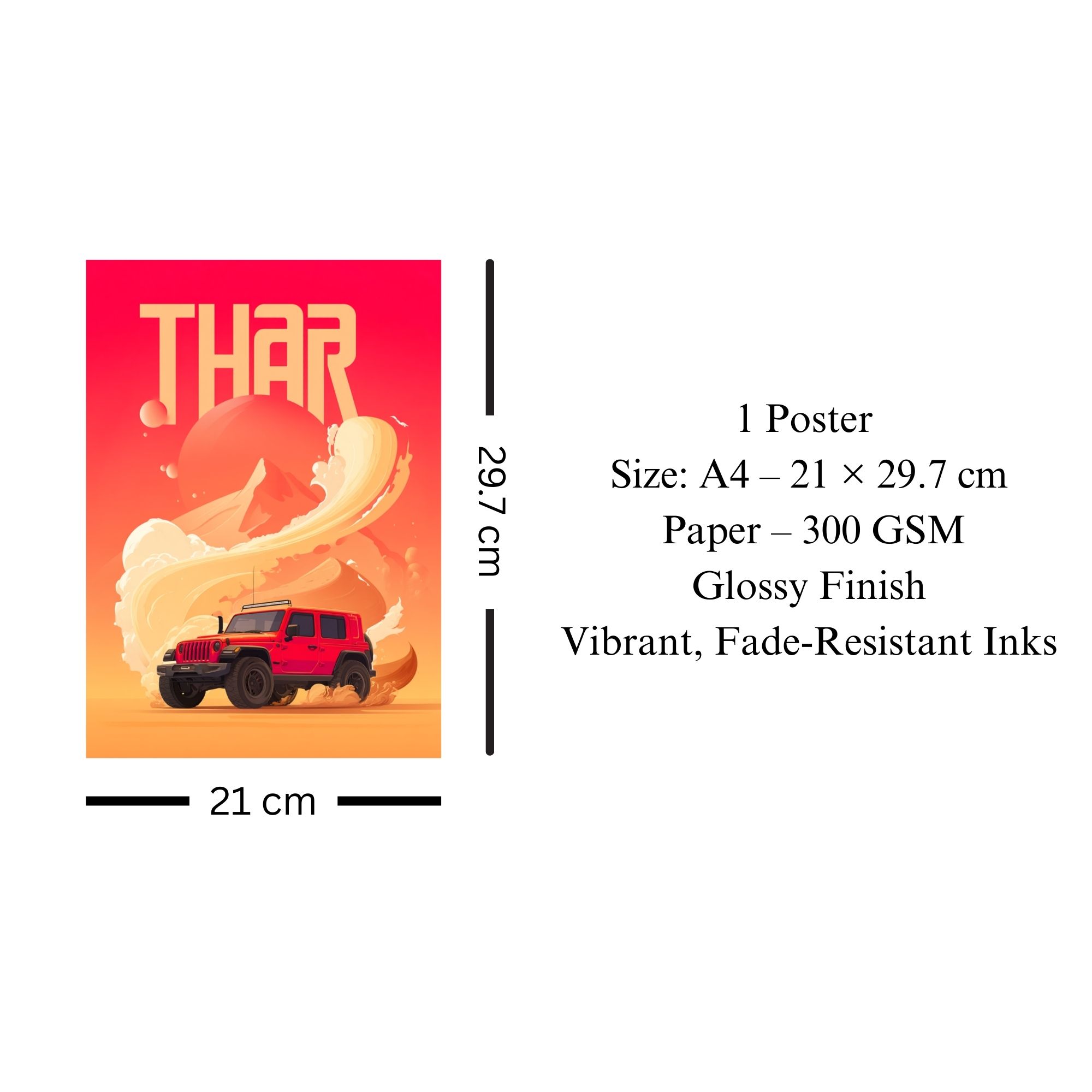 Mahindra Thar Adventure Poster A4 thumbnail 3