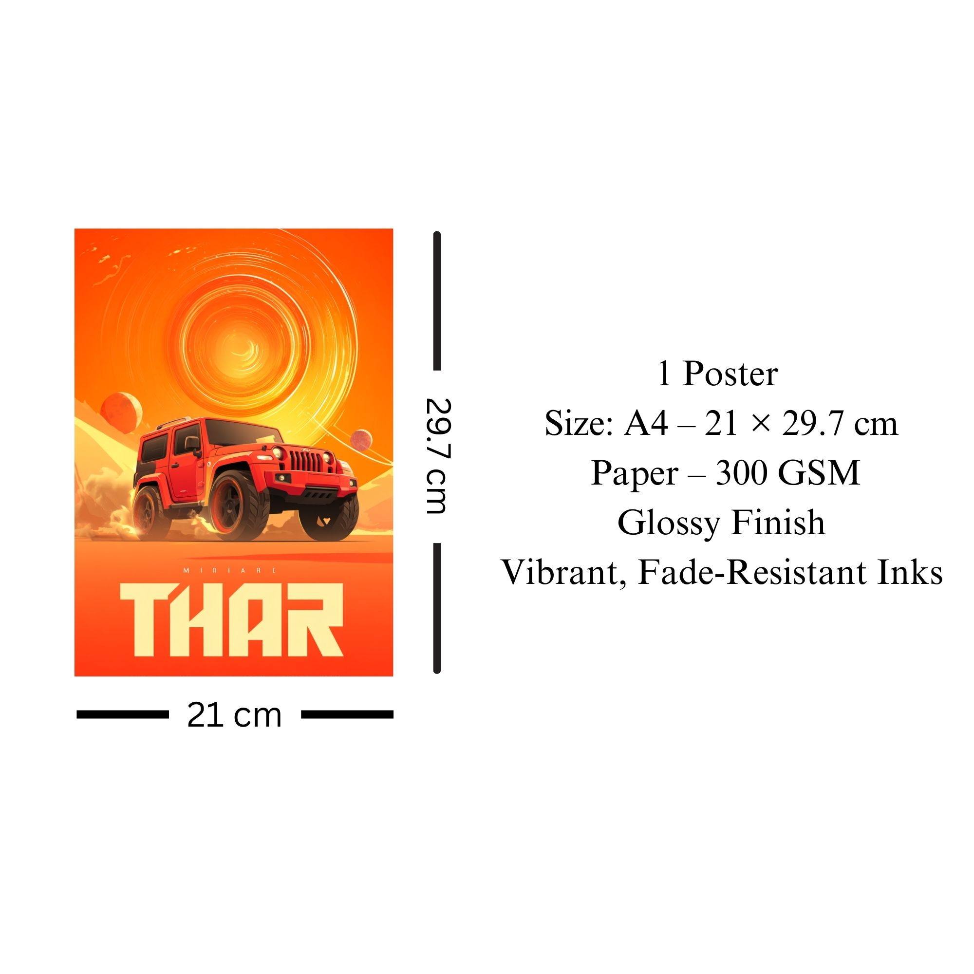 Mahindra Thar Cosmic Desert Poster A4 thumbnail 3
