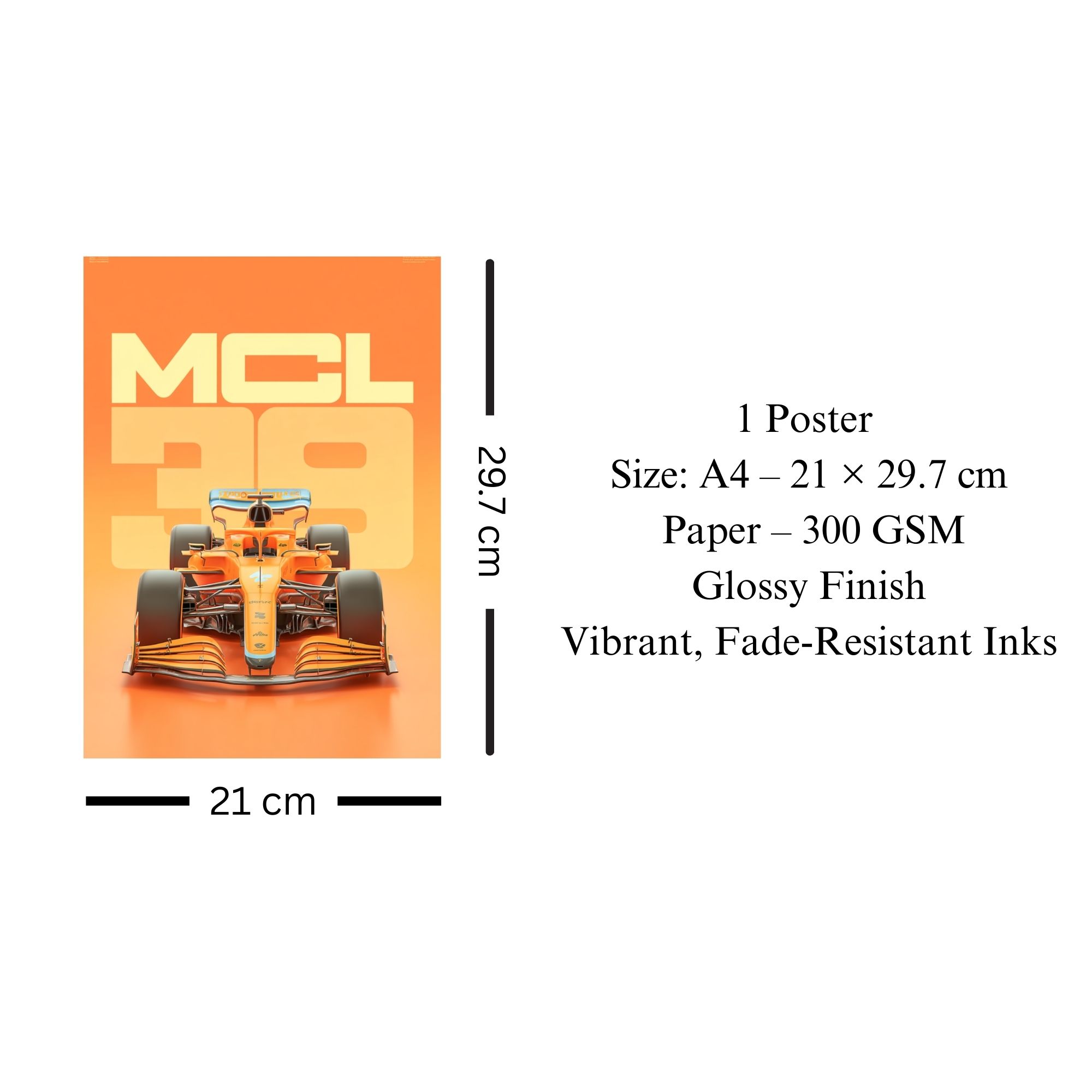 McLaren MCL39 Formula 1 Poster A4 thumbnail 3
