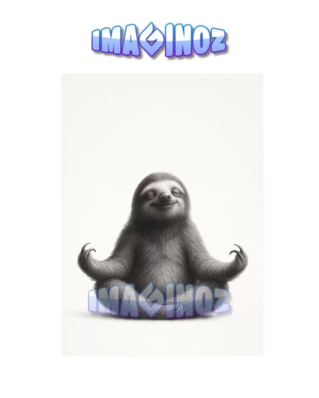 Meditating Sloth Poster A4