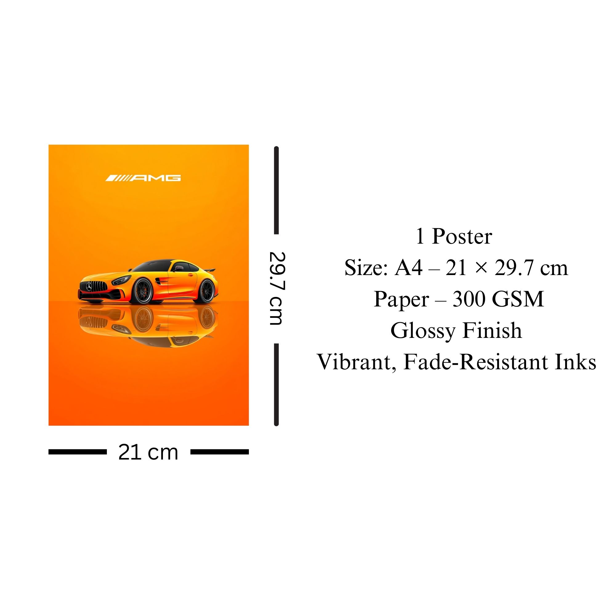 Mercedes AMG Poster A4 | Luxury Sports Car Wall Art thumbnail 3