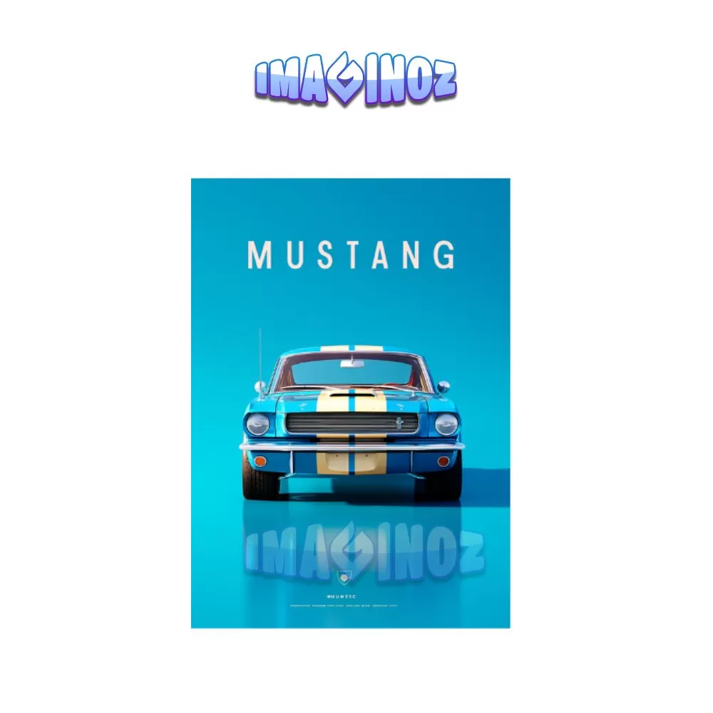 Mustang Classic Car Poster A4