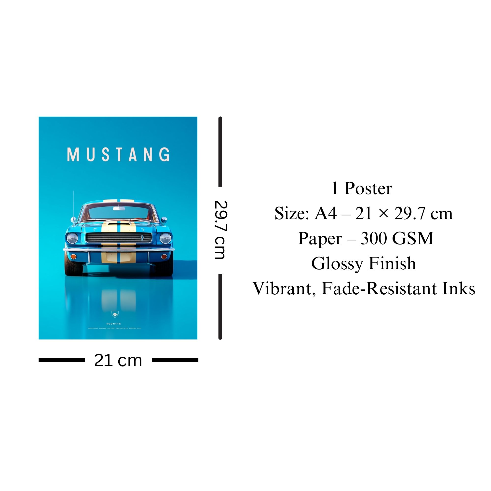 Mustang Classic Car Poster A4 thumbnail 3