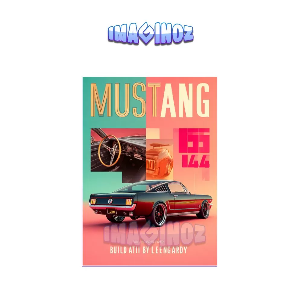 Mustang Classic Poster A4 | Retro Muscle Car Wall Art