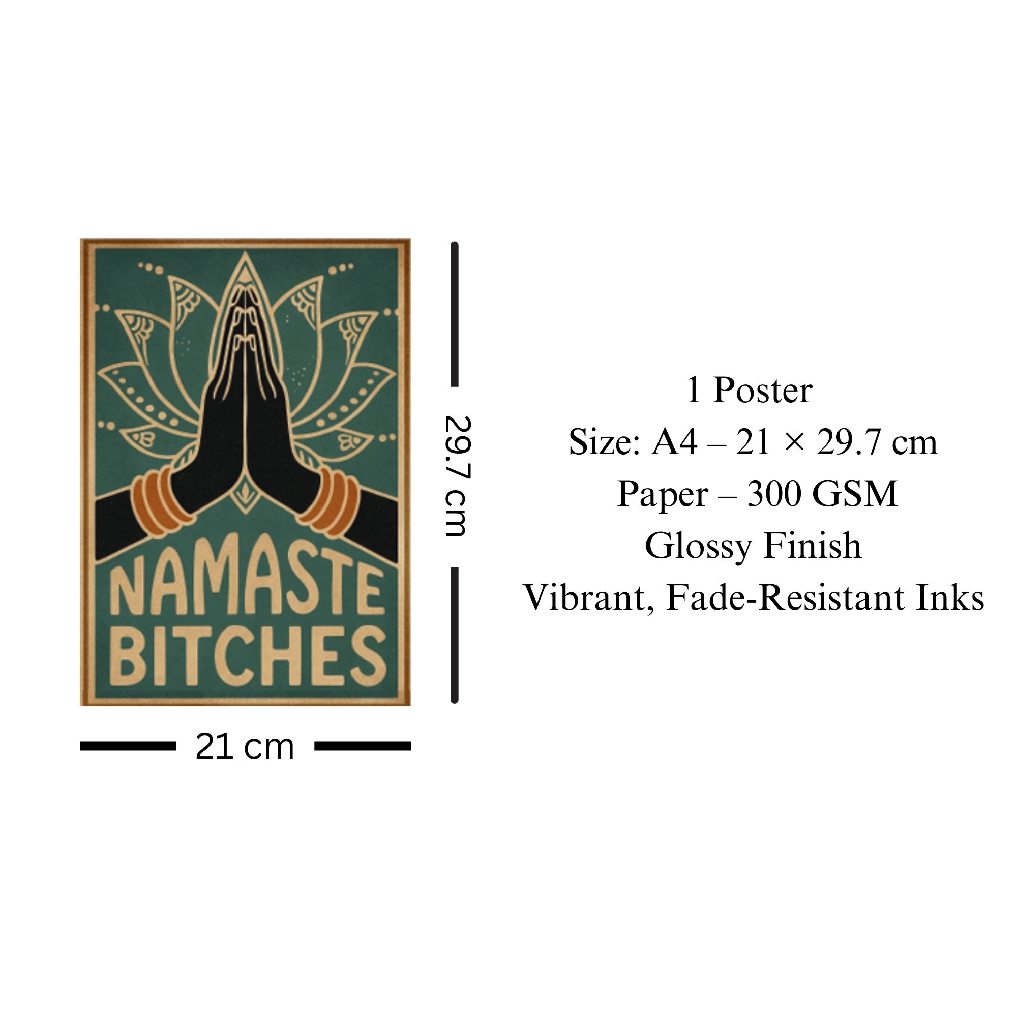 Namaste Bitches Poster A4 thumbnail 3