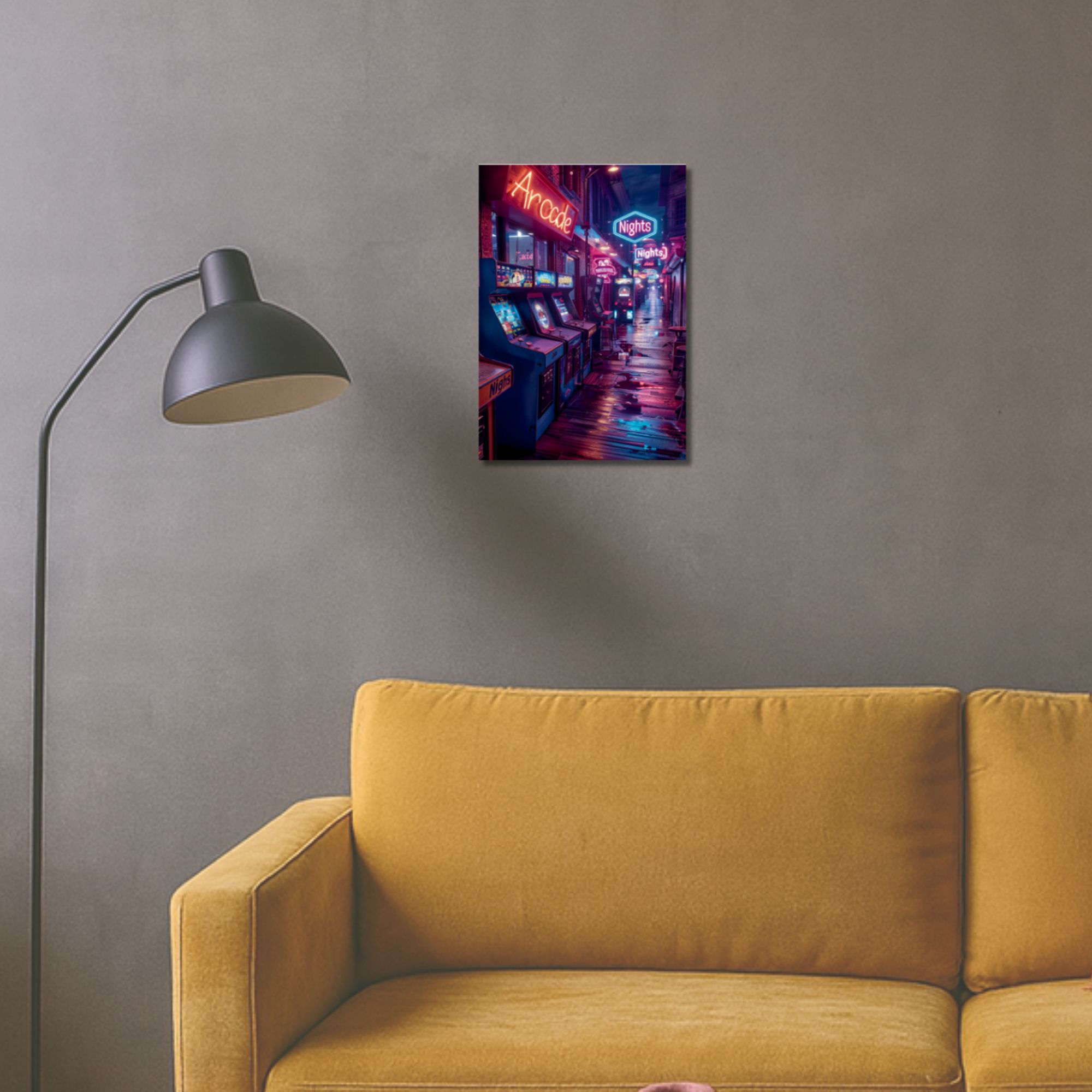 Neon Arcade Nights Poster A4 thumbnail 2