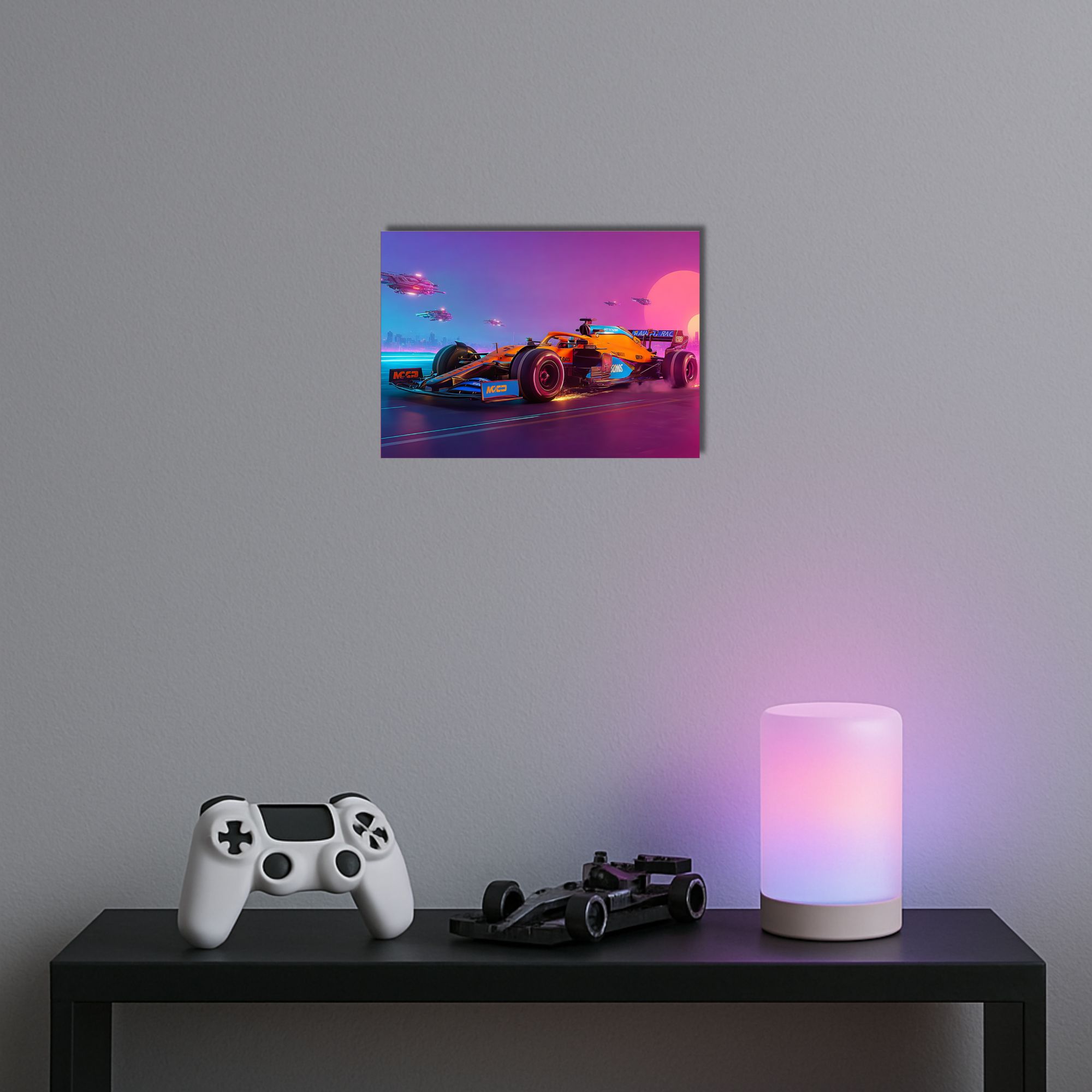 Neon Formula Racing Poster A4 thumbnail 2